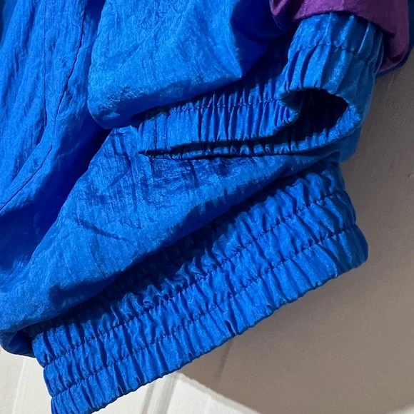 Bold Spirit Vintage 90s Colorblock Windbreaker Jacket Blue Magenta Retro L - Picture 5 of 11